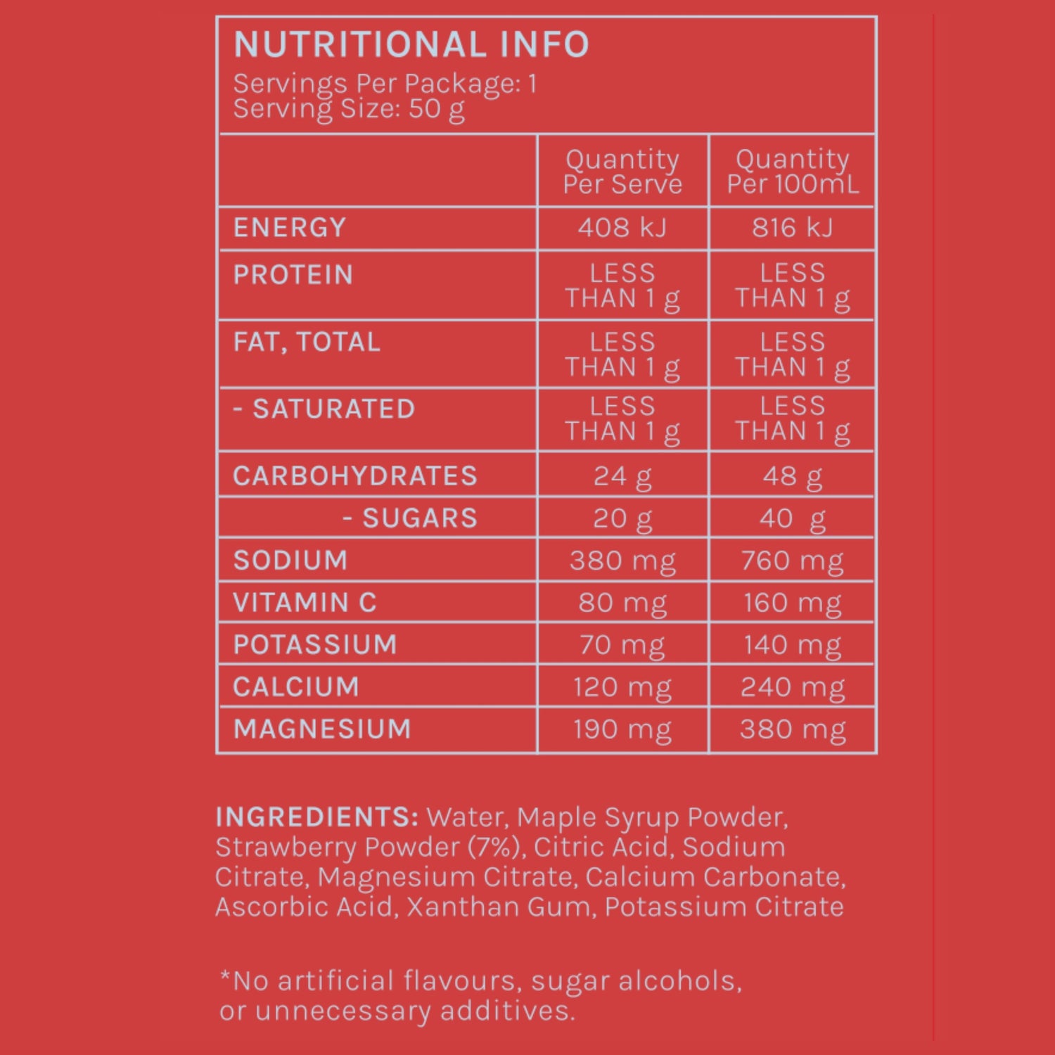 Strawberry – Caffeine-Free Energy Gel