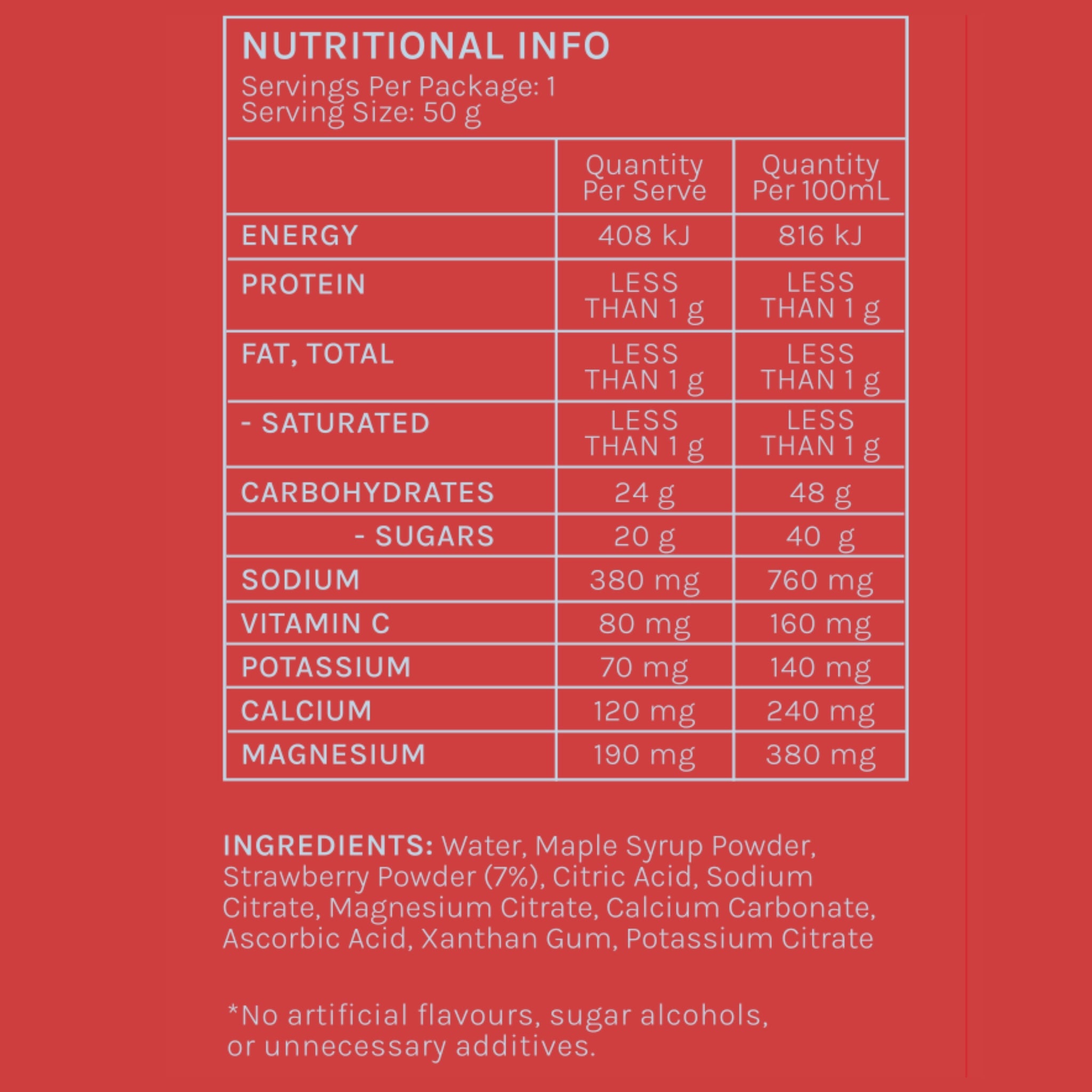 Strawberry – Caffeine-Free Energy Gel